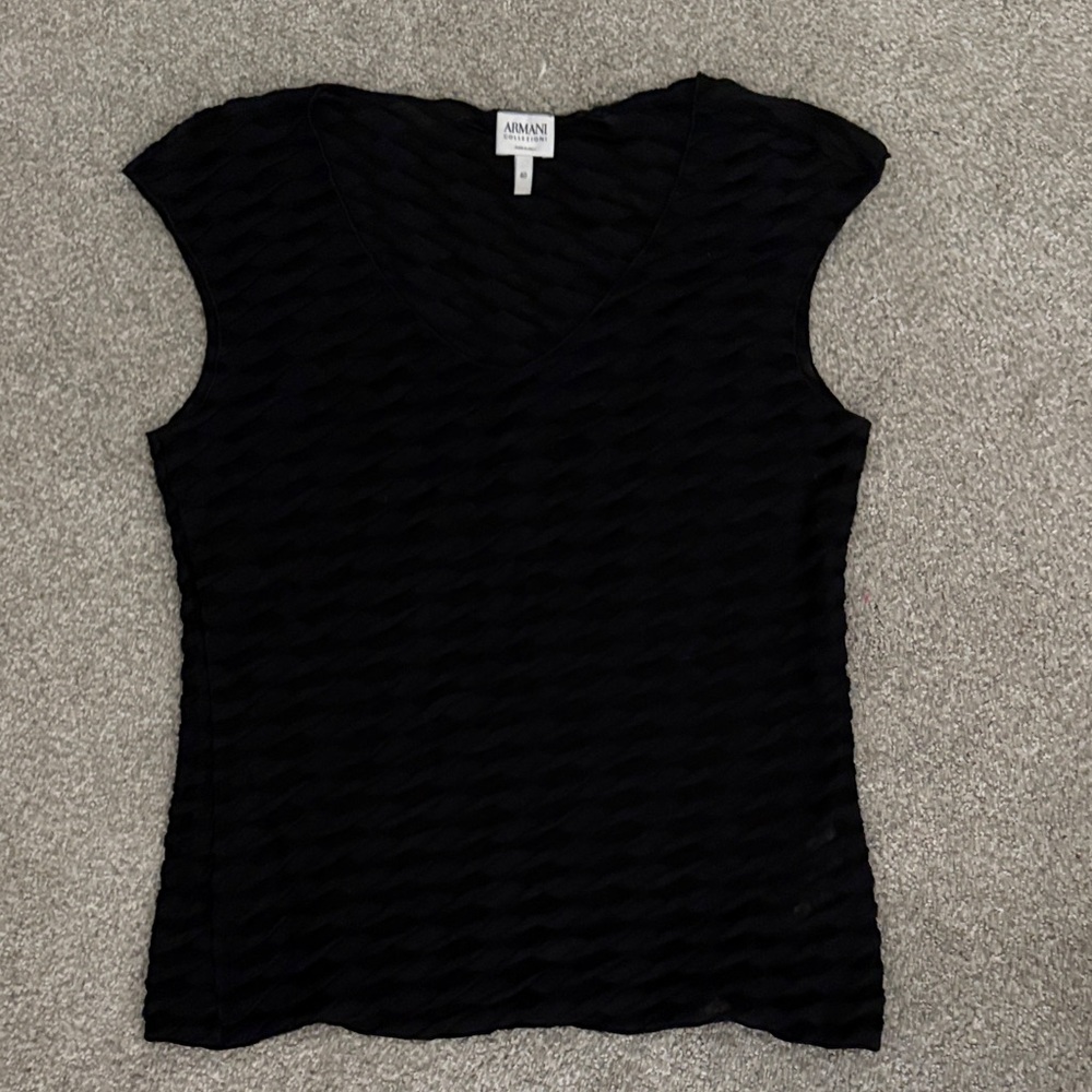 Giorgio Armani Textured Black Blouse